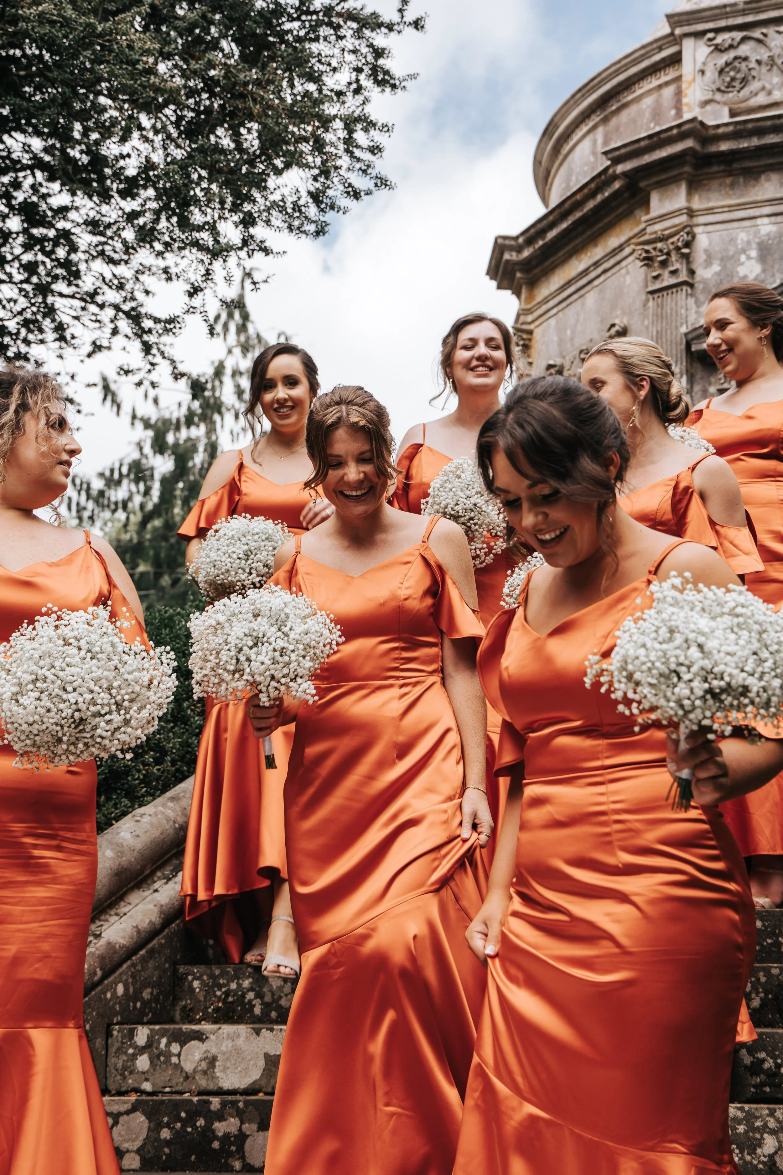 Soft glam bridesmaid makeup by Charlee Hulbert at Larmer Tree Gardens Blindfold