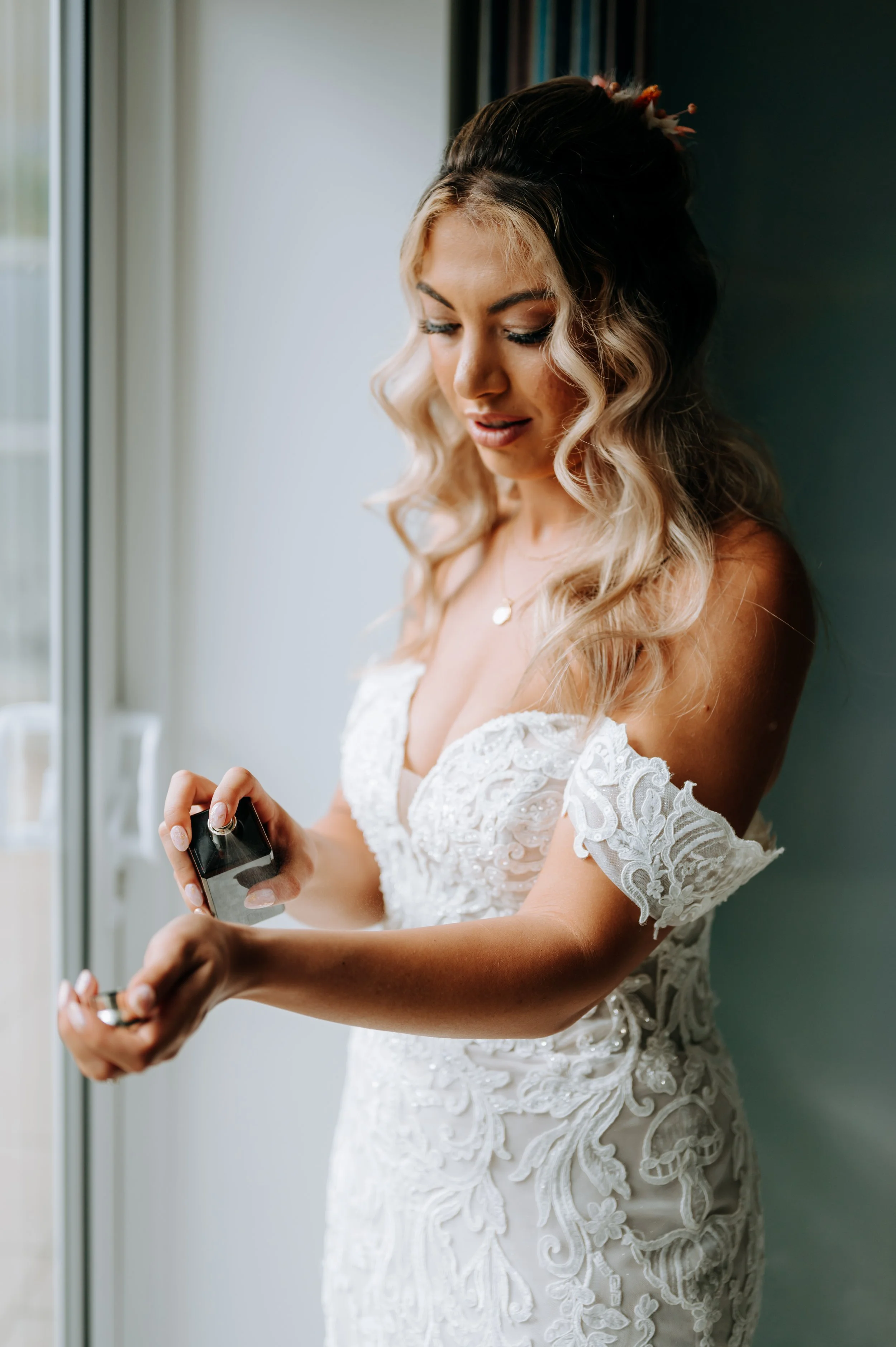 Soft glam bridal makeup on a Dorset bride by Charlee Hulbert at Italian Villa Poole