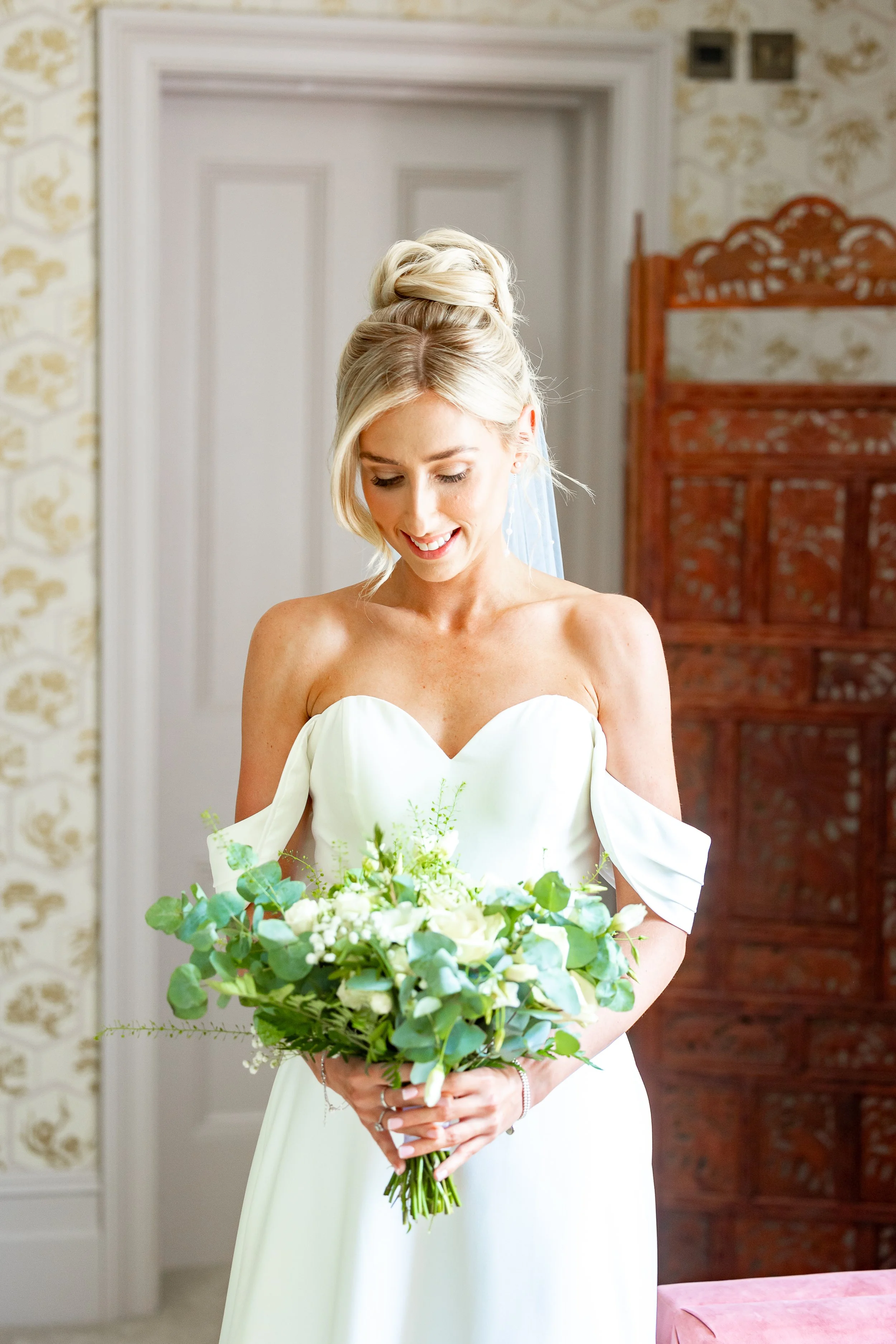 Soft glam bridal makeup on a Dorset bride by Charlee Hulbert at Abbots Court