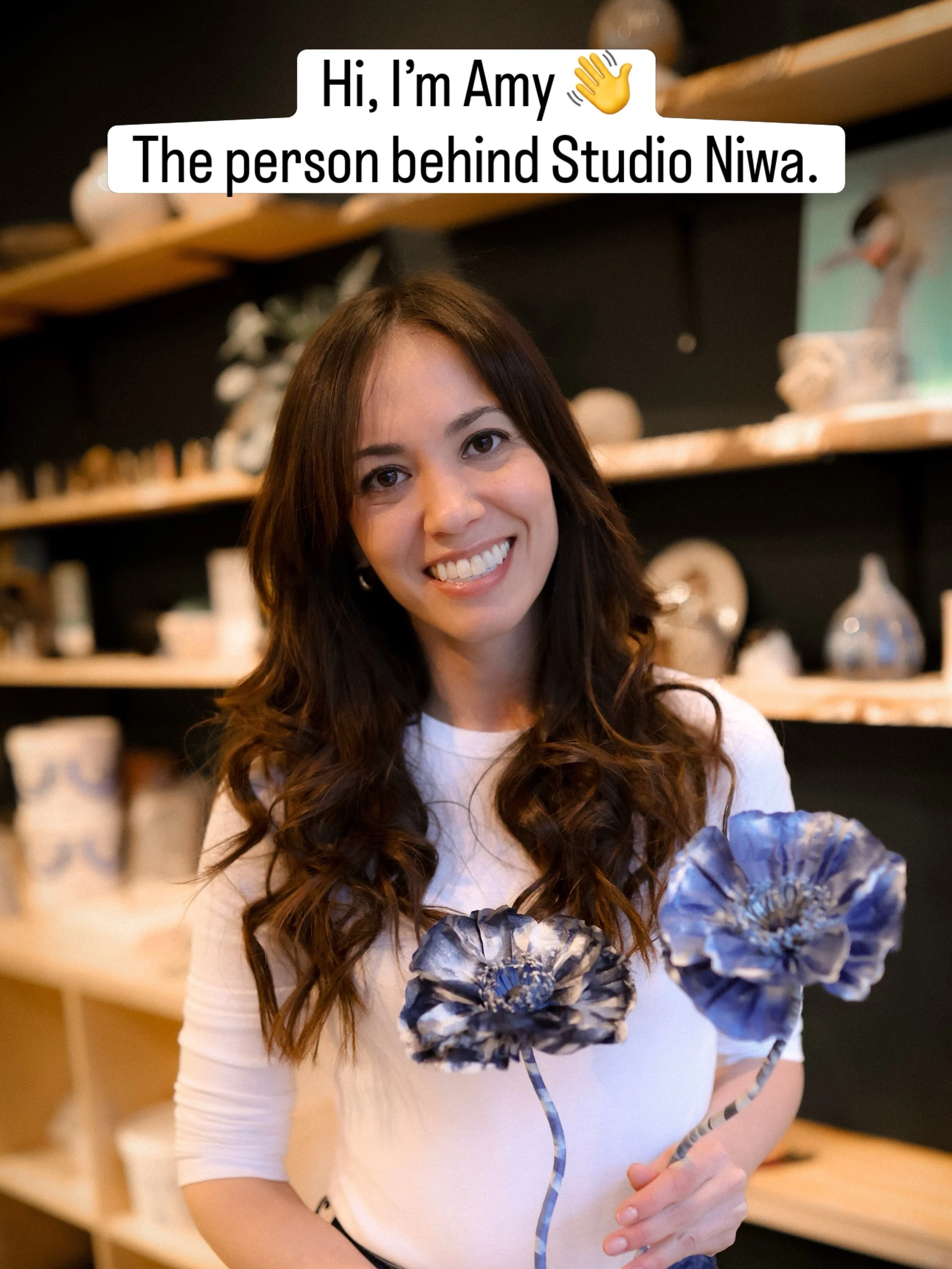 Hi, I&rsquo;m Amy - the ceramic enthusiast and hobbyist behind Studio Niwa.

I started pottery a couple years ago, and somewhere along the way it went from something I was curious about to something I couldn&rsquo;t stop thinking about.

I love the w