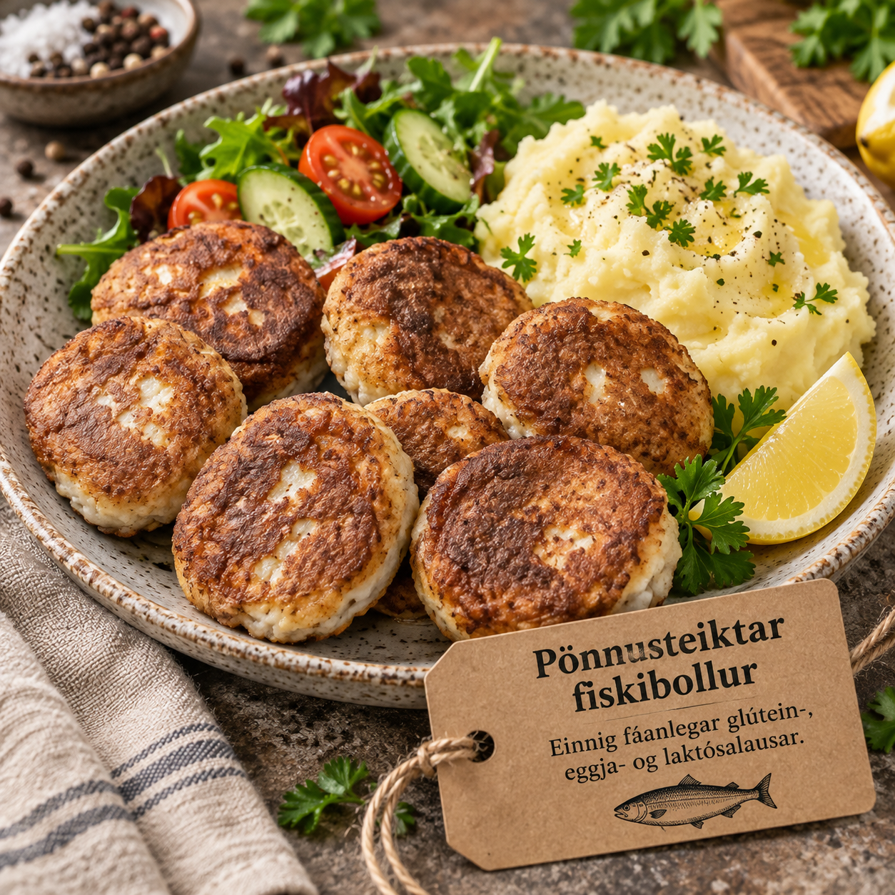 Pönnusteiktar fiskibollur