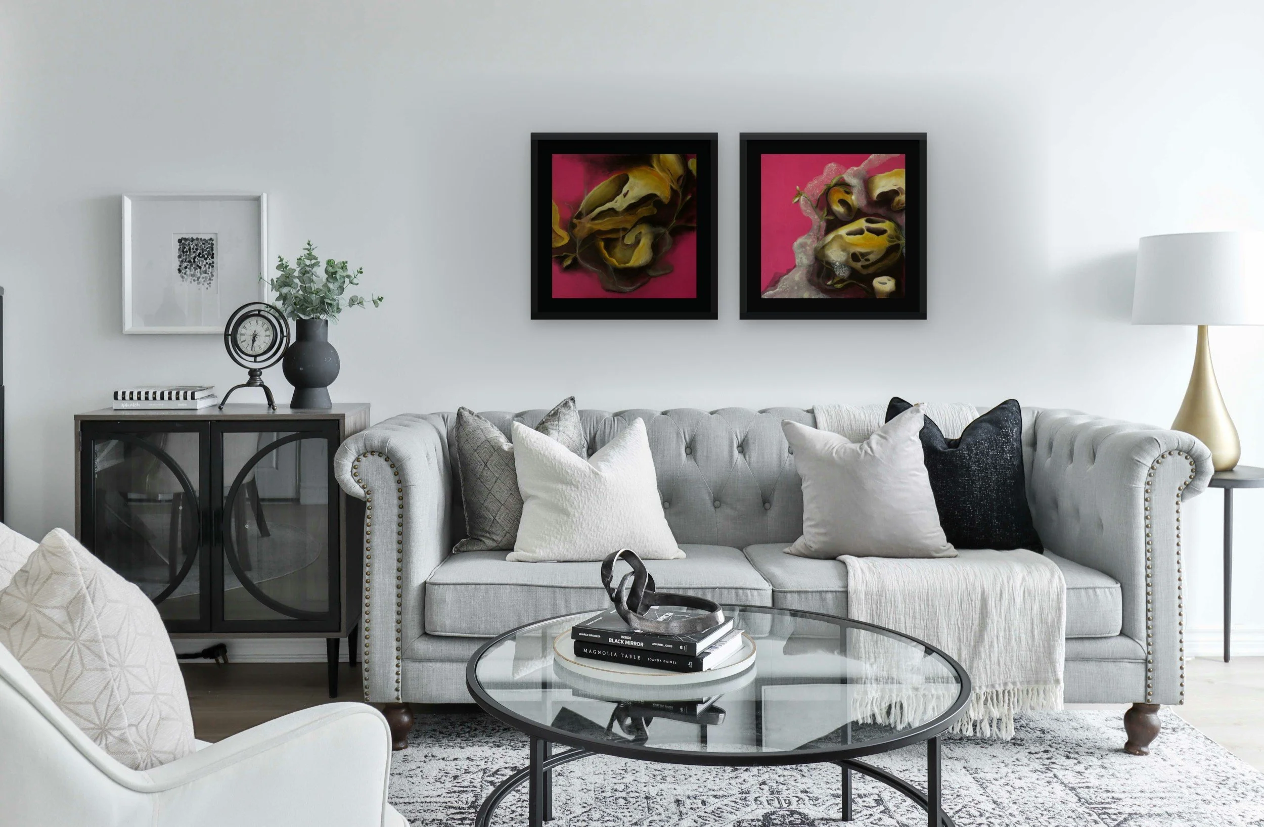 KamiMadArt_2026-006-007_Different-Kind-of-Bloom-1_Different-Kind-of-Bloom-2_MOCKUP_grey-sofa.jpg