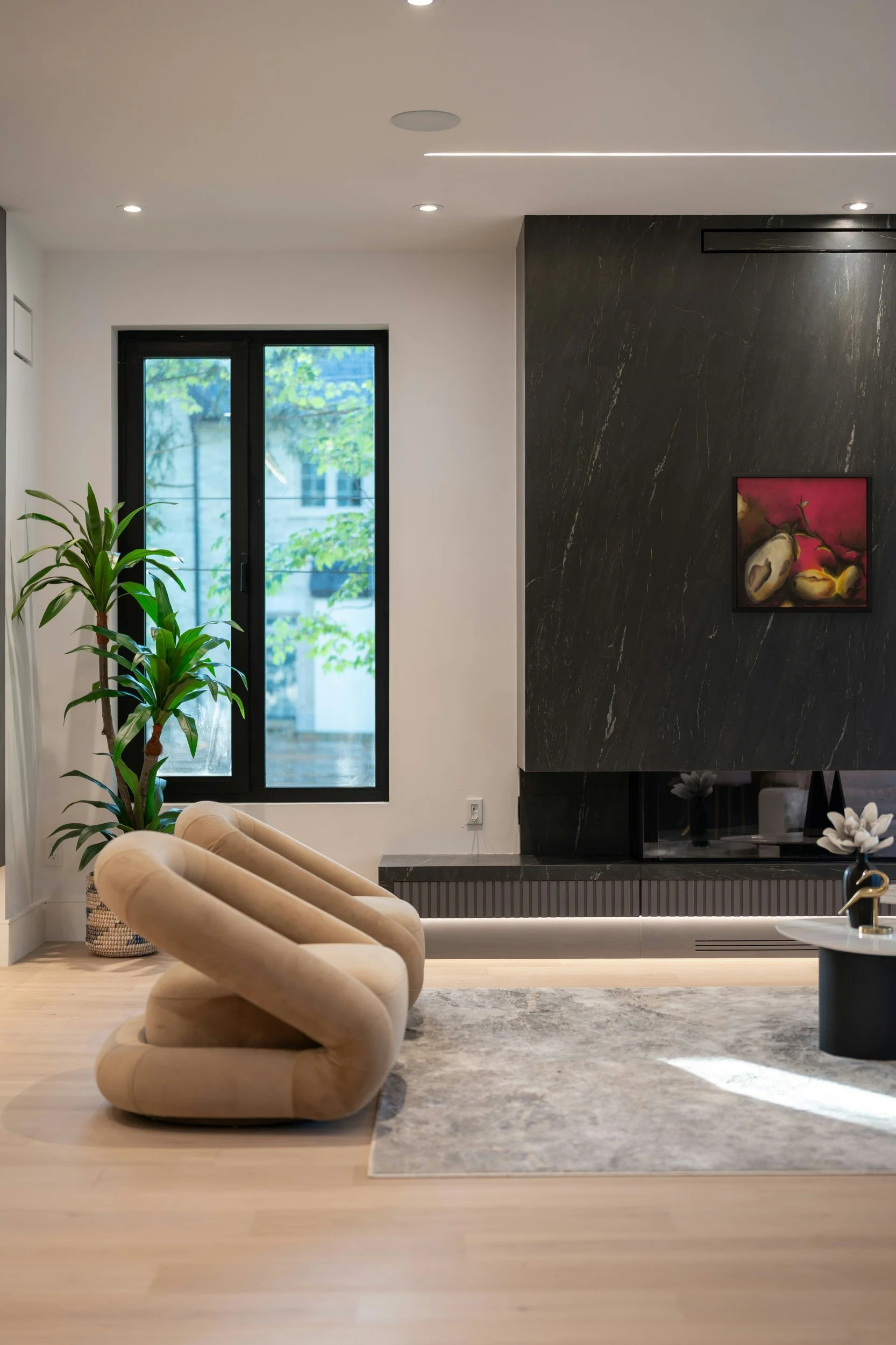 KamiMadArt_2026-002_Pink-3-Mangos-with-Glow_MOCKUP_black-marble-fireplace.jpg
