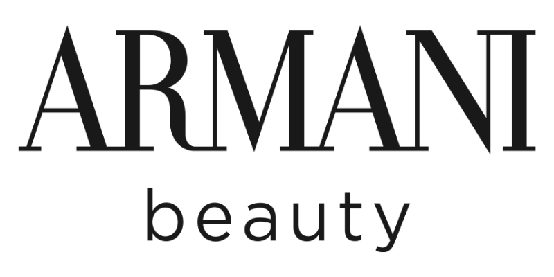 Armani Beauty logo in black text on a white background.