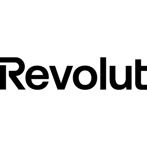 Close-up of the text 'Revolut' in black font on a white background.