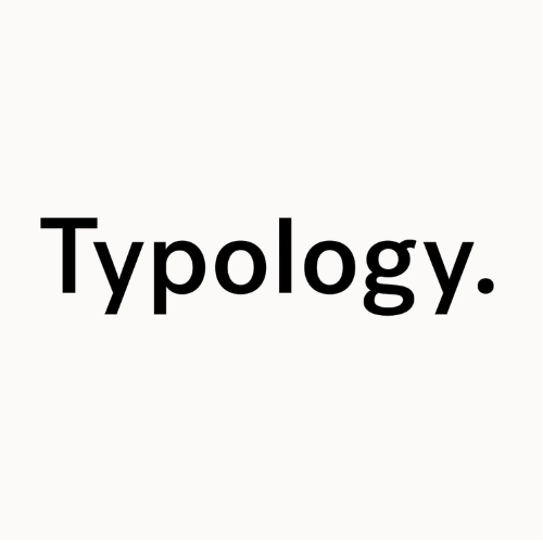 The word 'Typology.' in black bold text on a white background.