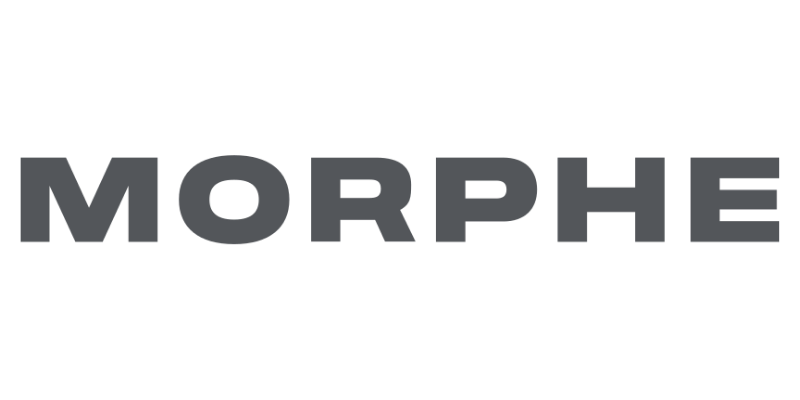 The word 'MORPHE' in large, bold, gray letters on a black background.