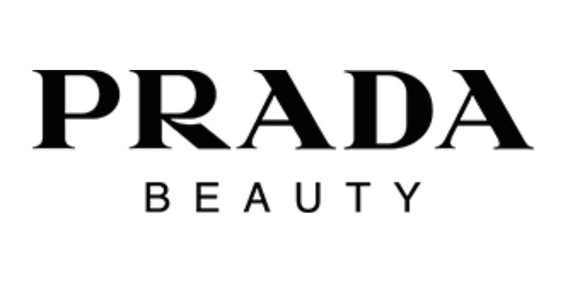 Prada Beauty logo in black text on a white background.