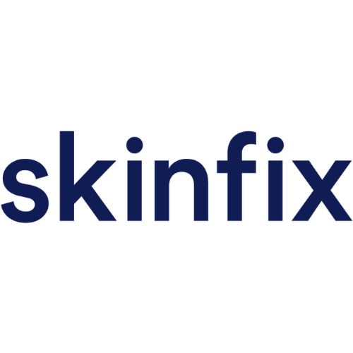 The Skinfox logo in navy blue text on a white background.