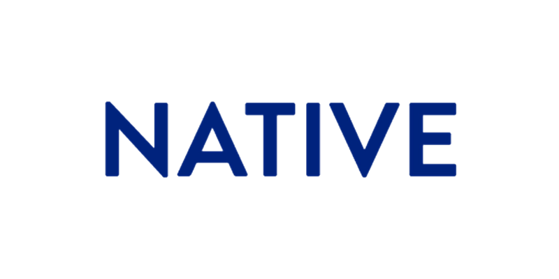 Text logo with the word 'NATIVE' in blue capital letters.