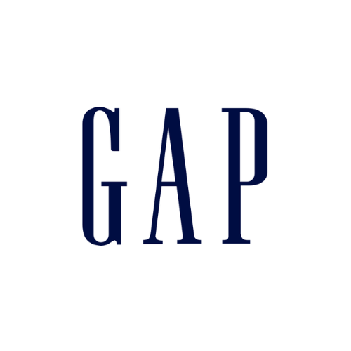 GAP logo in navy blue letters on a white background.