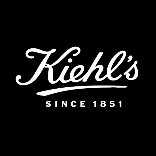 Kiehl's logo with white text on a black background, stating "Kiehl's Since 1851."