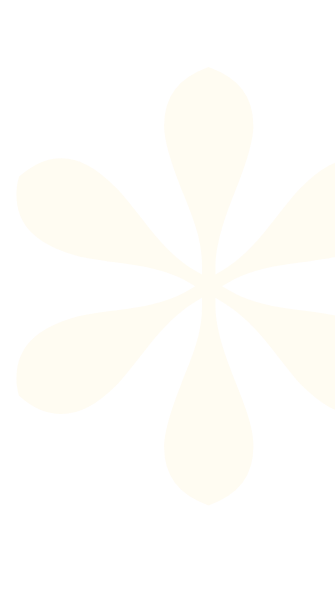 A stylized graphic of a flower with eight yellow petals on a black background.