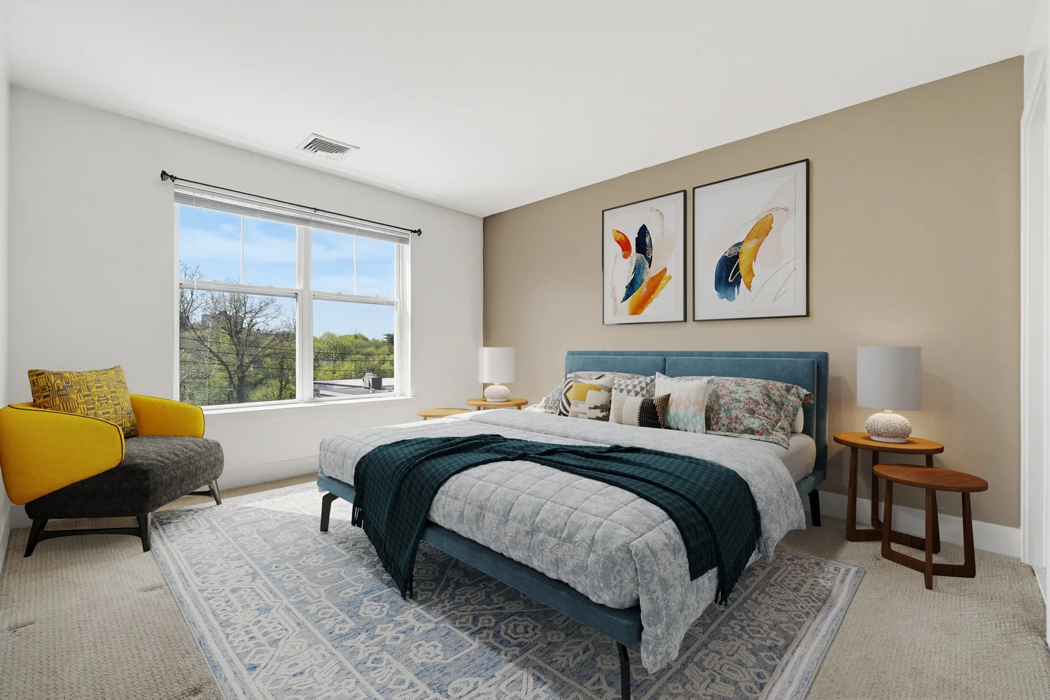 Virtually staged bedroom