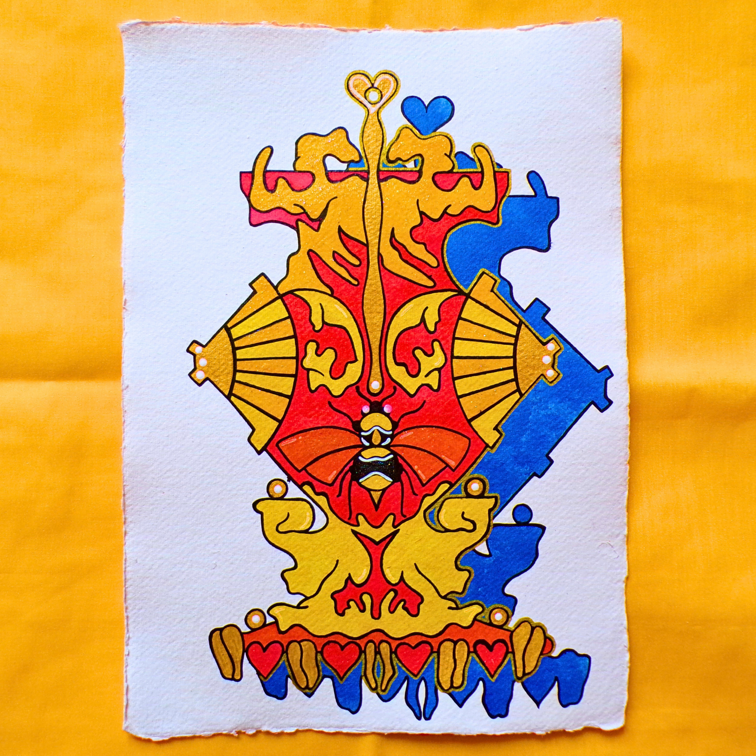 Oshun Sopera, 2025, Mixed media on cotton rag paper, 21 x 29.7 cm