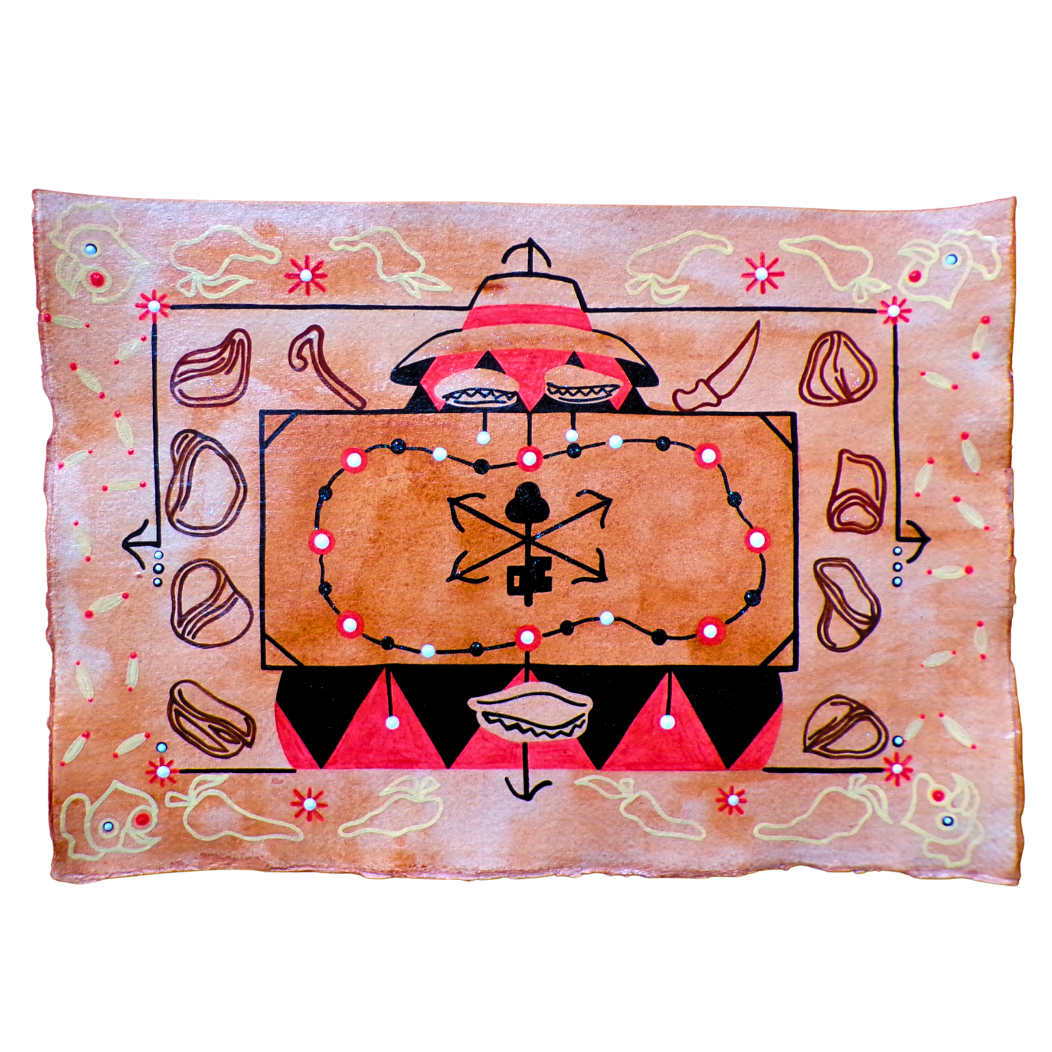 Elegua 2, 2025, Mixed media on cotton rag paper, 29.7 x 21 cm
