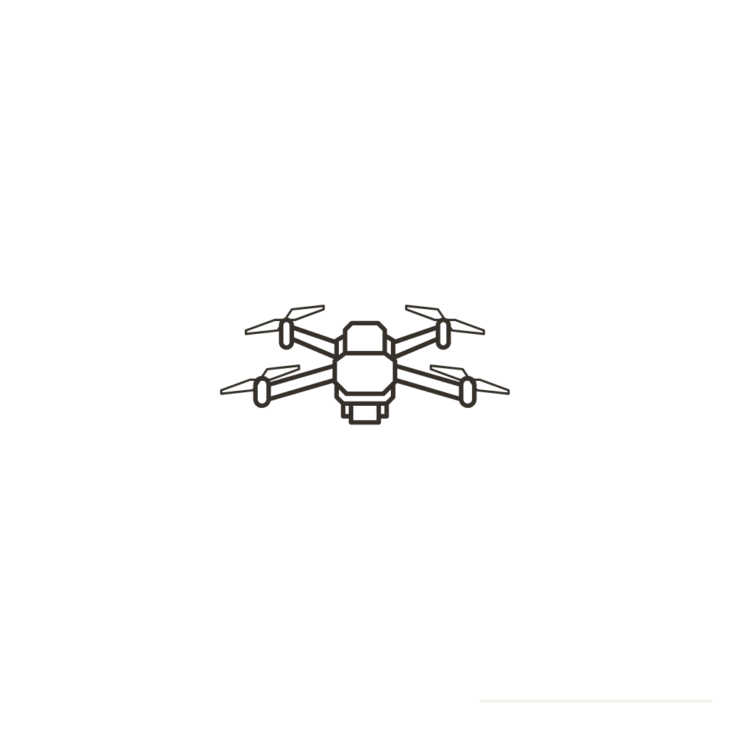 Illustration of a drone with four rotors flying in a clear sky on the cover of a book about drone photography.