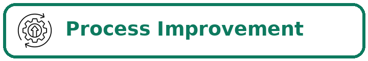 Banner with the text 'Process Improvement' in bold green letters on a white background with a black outline.