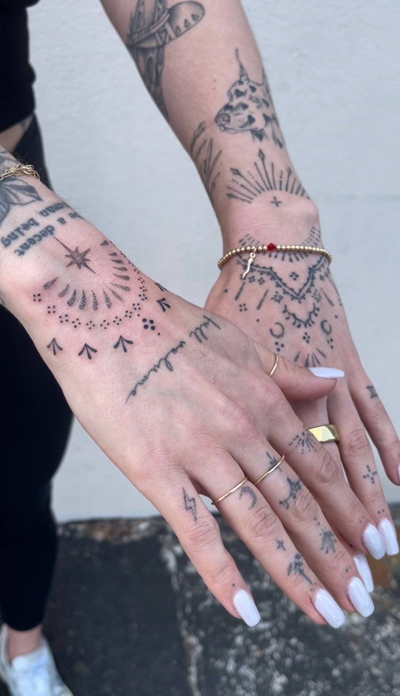 Ornamental Hand and Wrist Tattoo by Kelly Cunningham at Handsome Devil Tattoo Company in Saddle Brook, New Jersey.