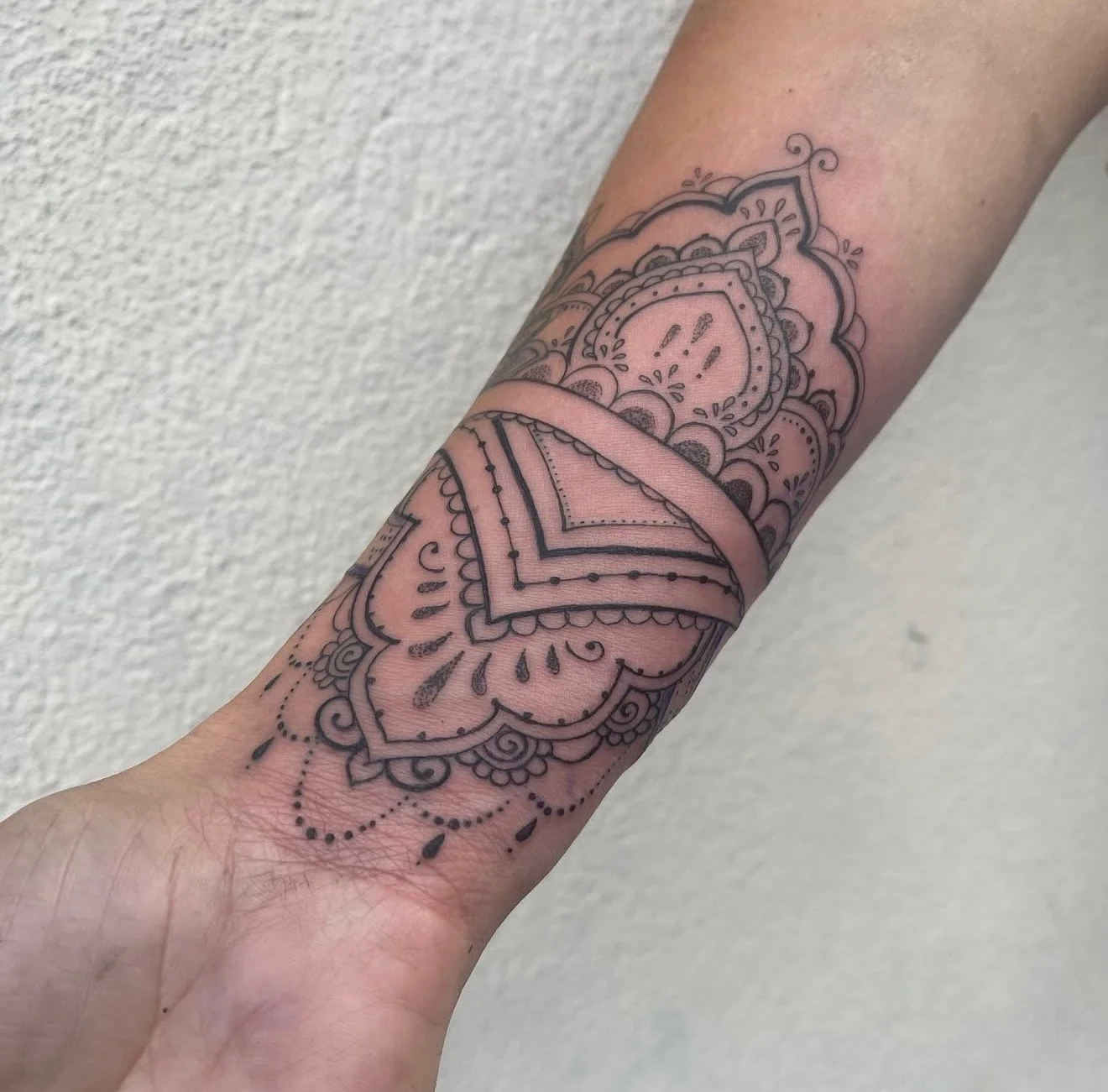 Geometric Ornamental Tattoo by Kelly Cunningham at Handsome Devil Tattoo Company in Saddle Brook, New Jersey.
