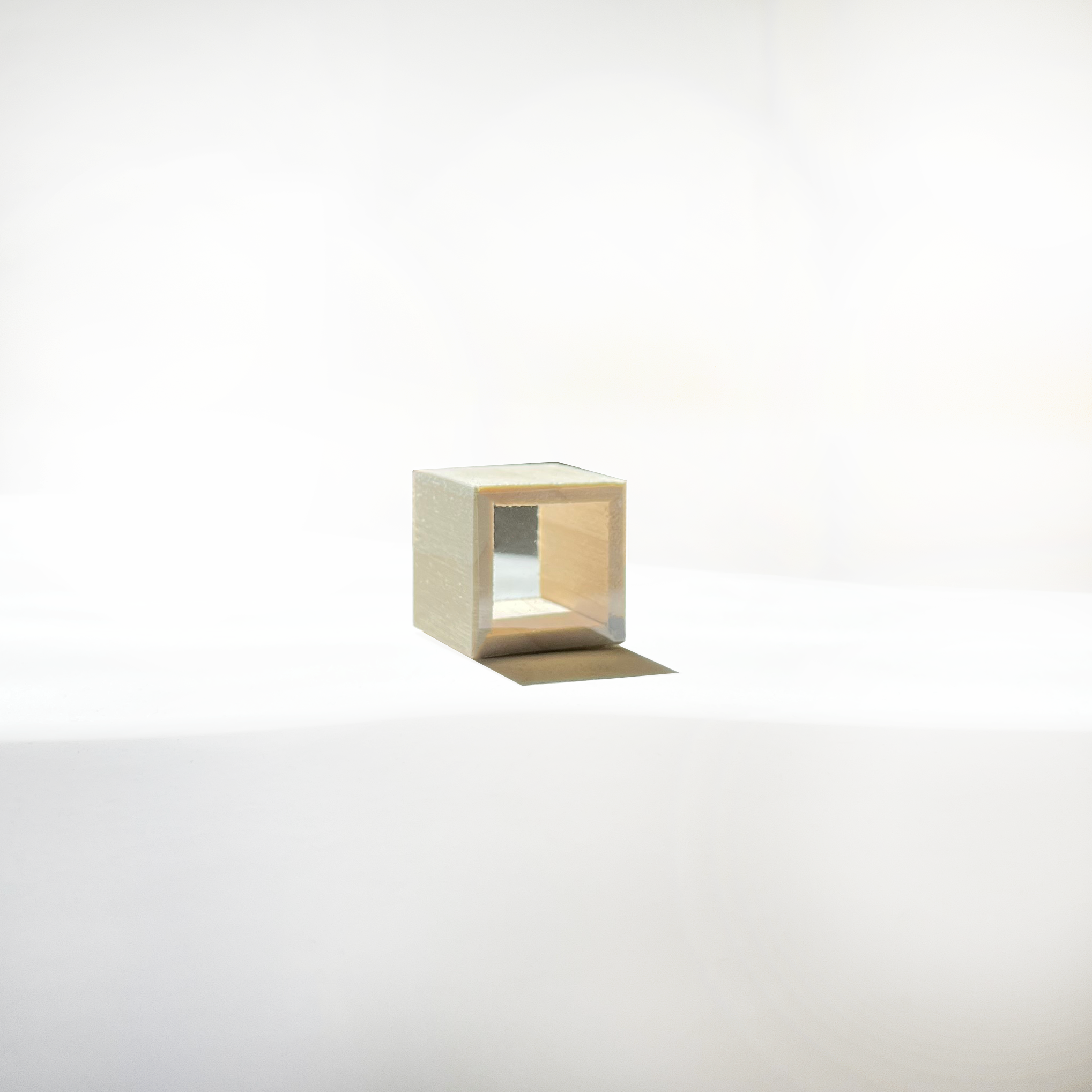 1 x 1 basswood and transparent photo paper cube 