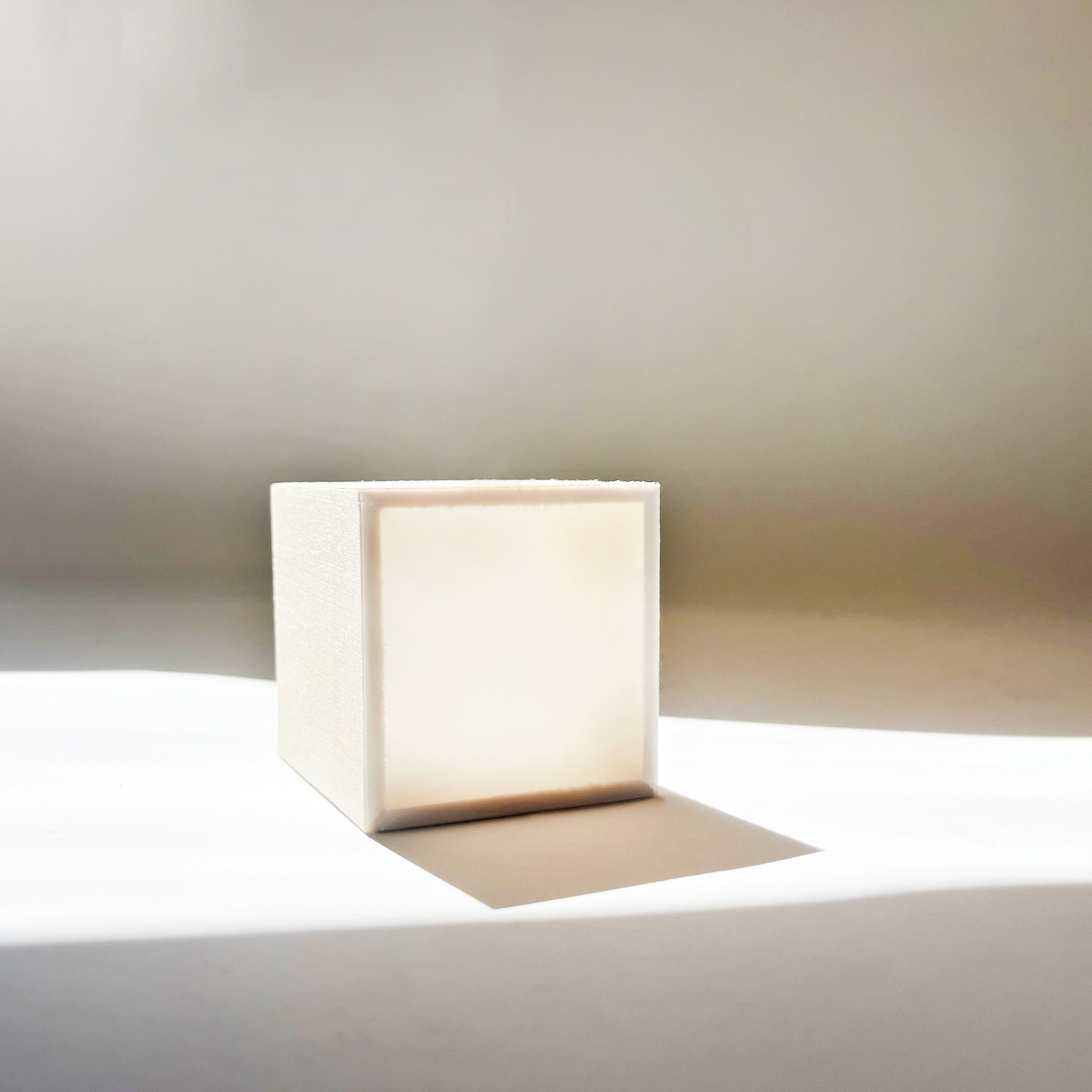 2 x 2 basswood and translucent photo paper cube 