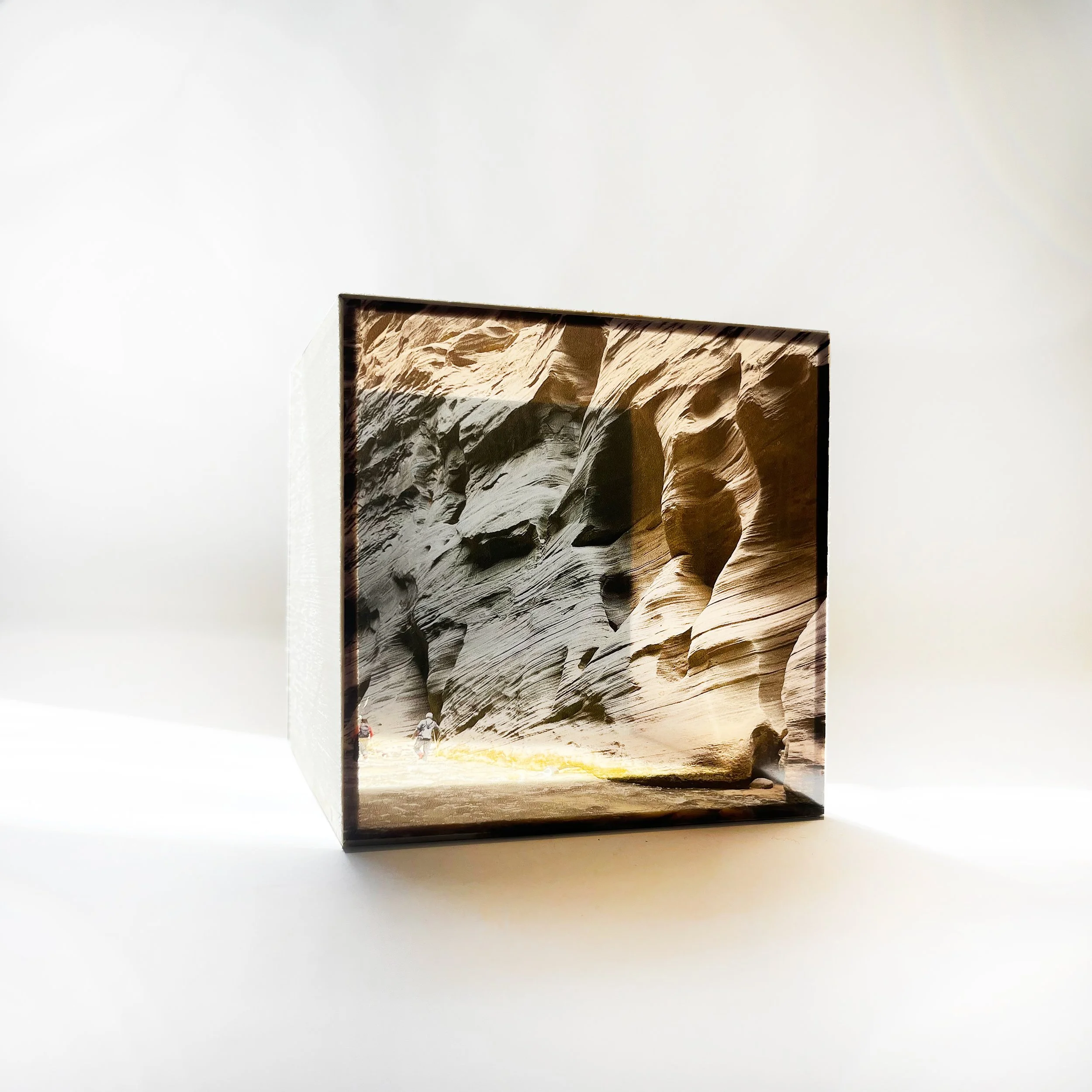 4 x 4 basswood and translucent photo paper cube 