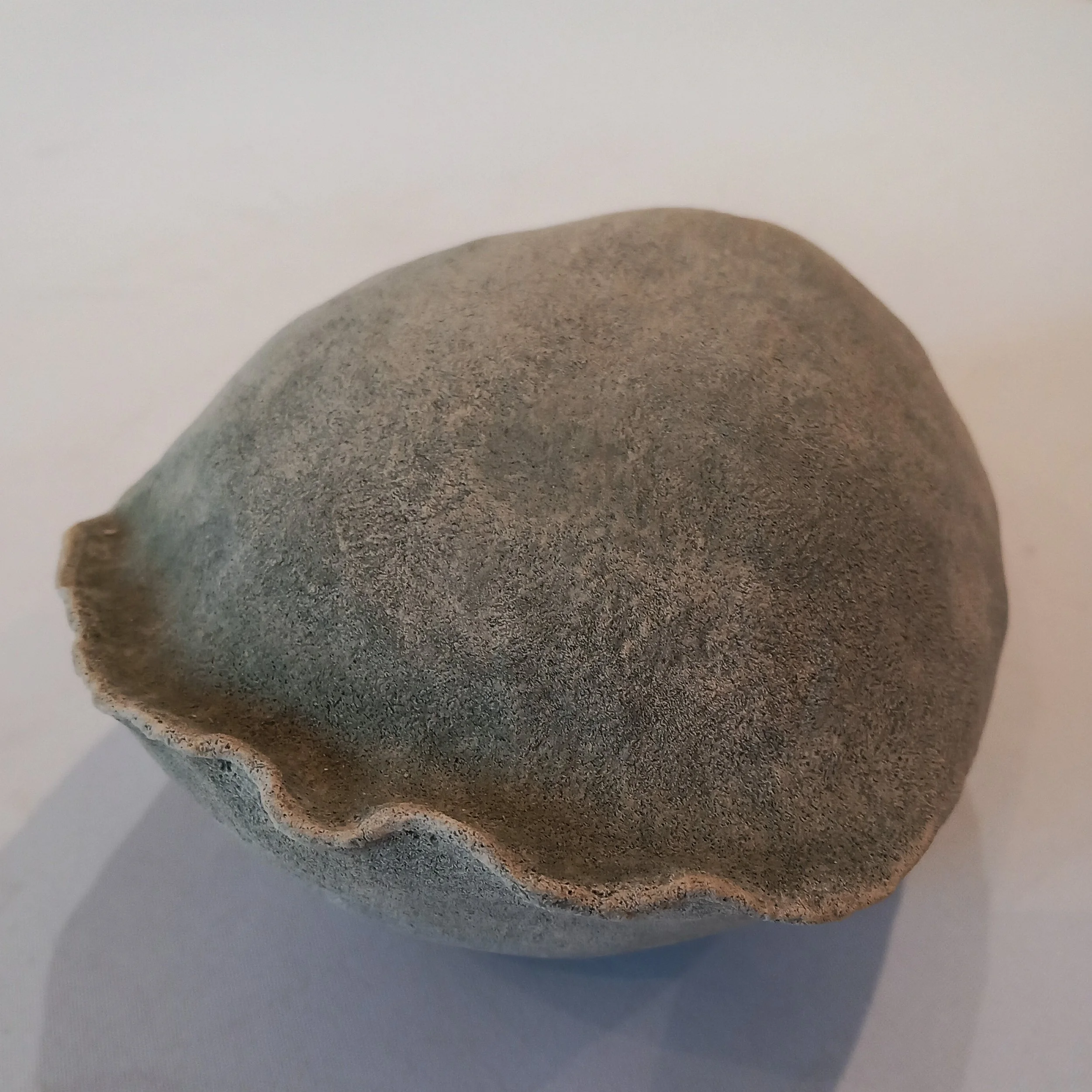 VELVET CUSHION, 2026, white stoneware, tinted slips, 19 x 9 x 14cm