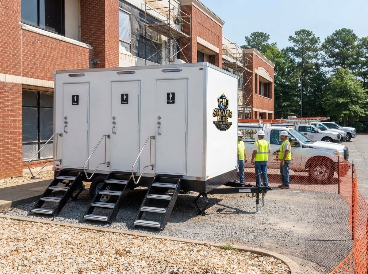 Temporary restroom facilities supporting a commercial project in the Shoals area