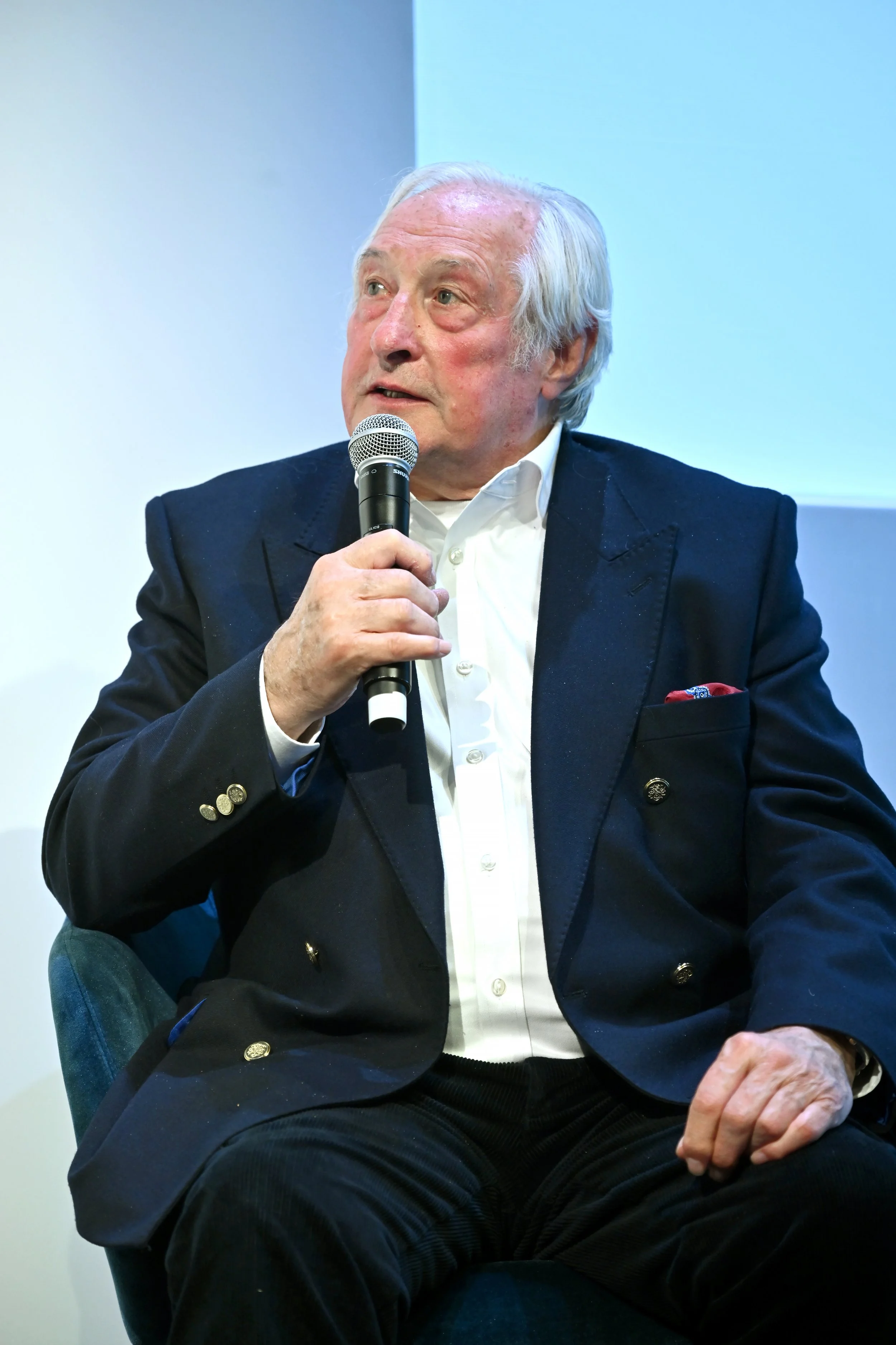 Sir Gareth Edwards, former Wales and British & Irish Lions rugby player, at the Rugby Union Writers' Club lunch in 2026.