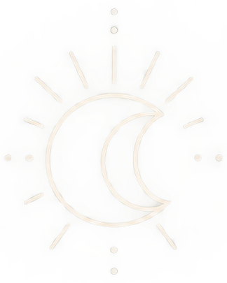 Decorative crescent moon line illustration