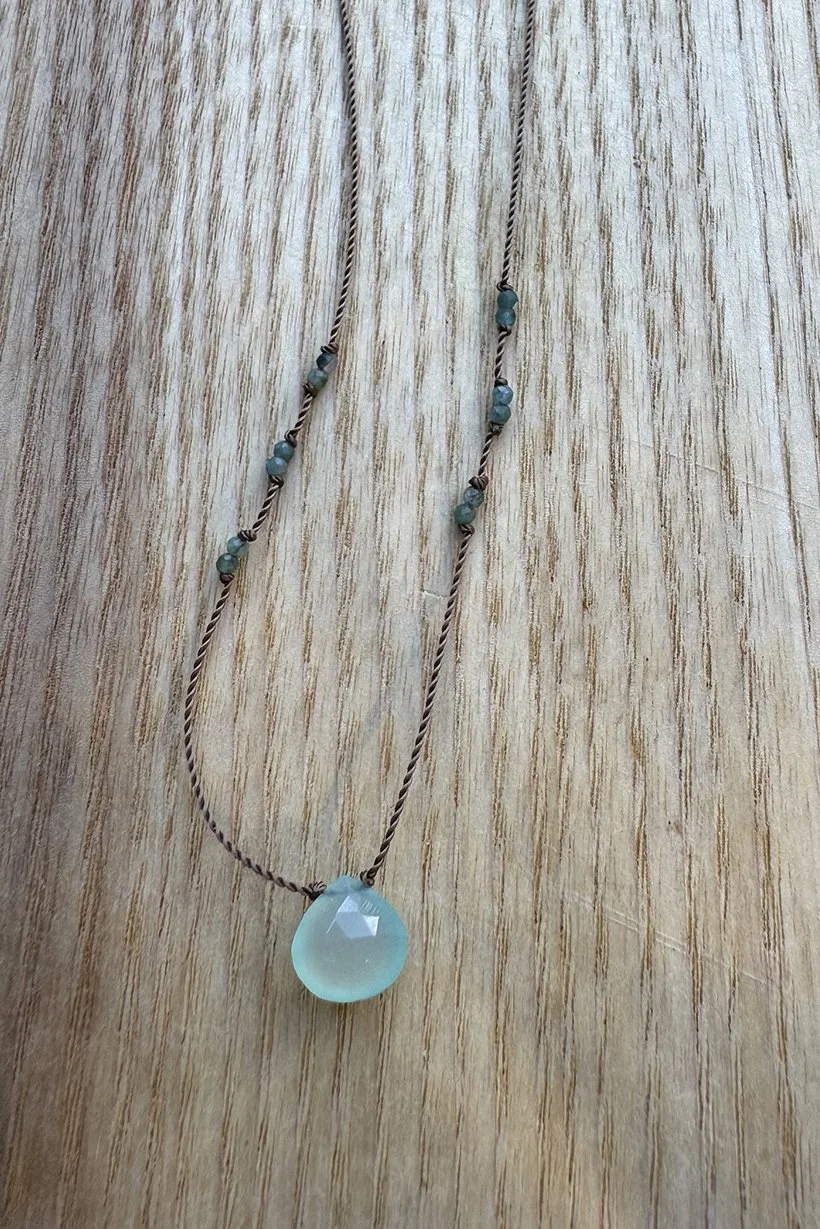 Chalcedony & Tourmaline Necklace