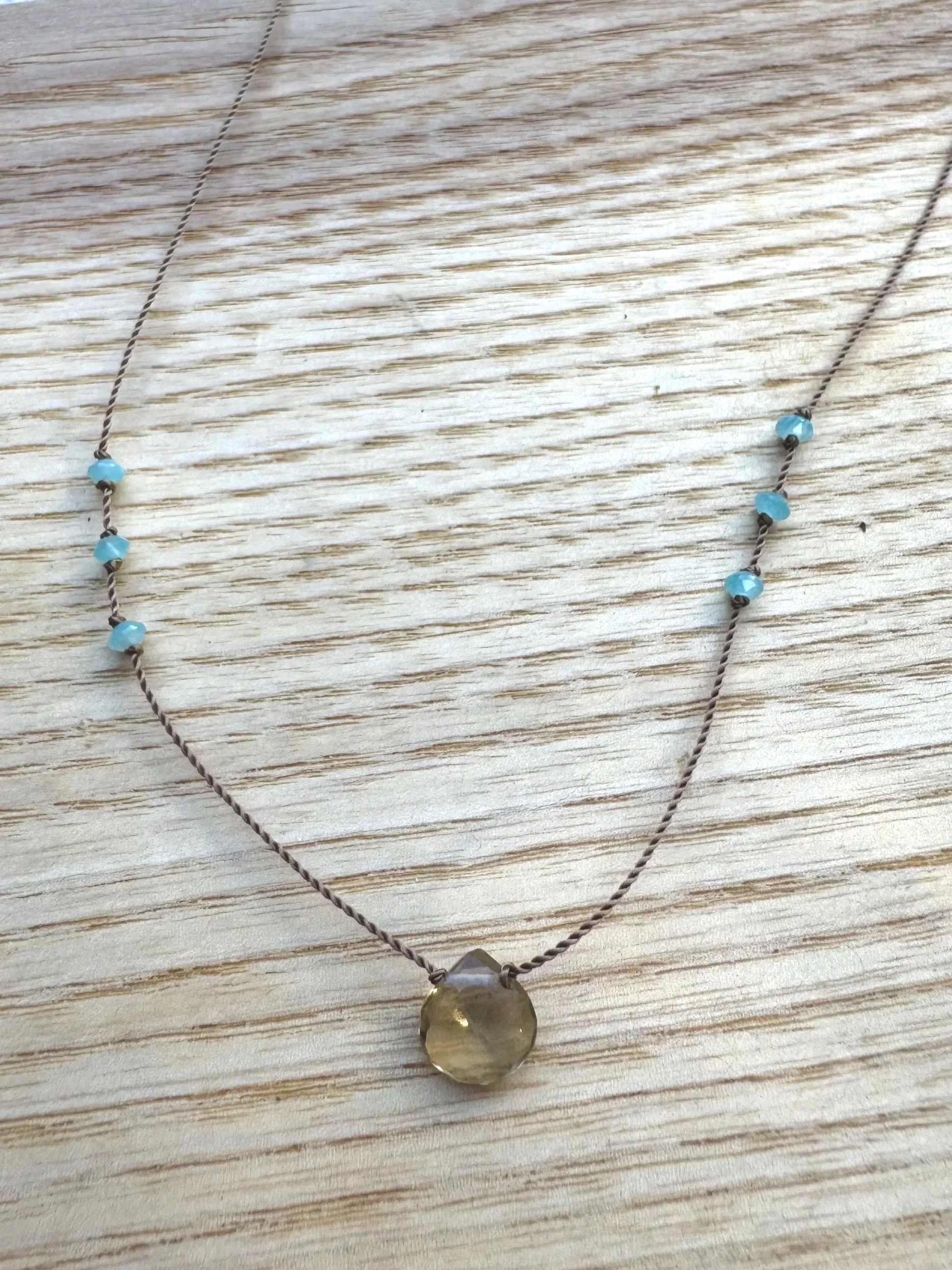 Champagne Quartz & Amazonite Necklace