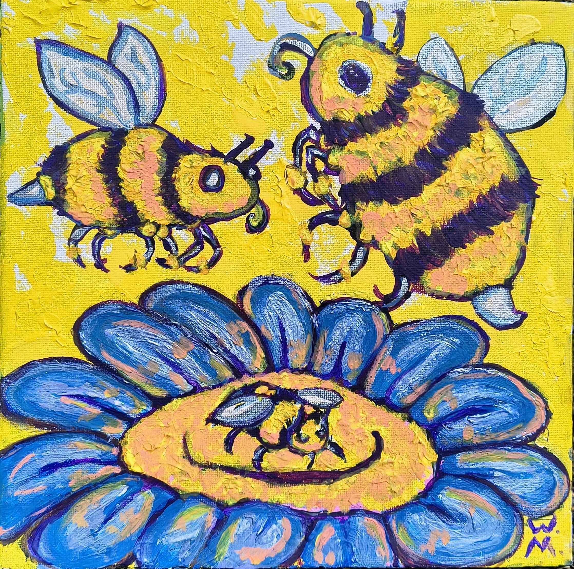 "Beehold" by Matthias Warlick - 10" x 10" Canvas Original
