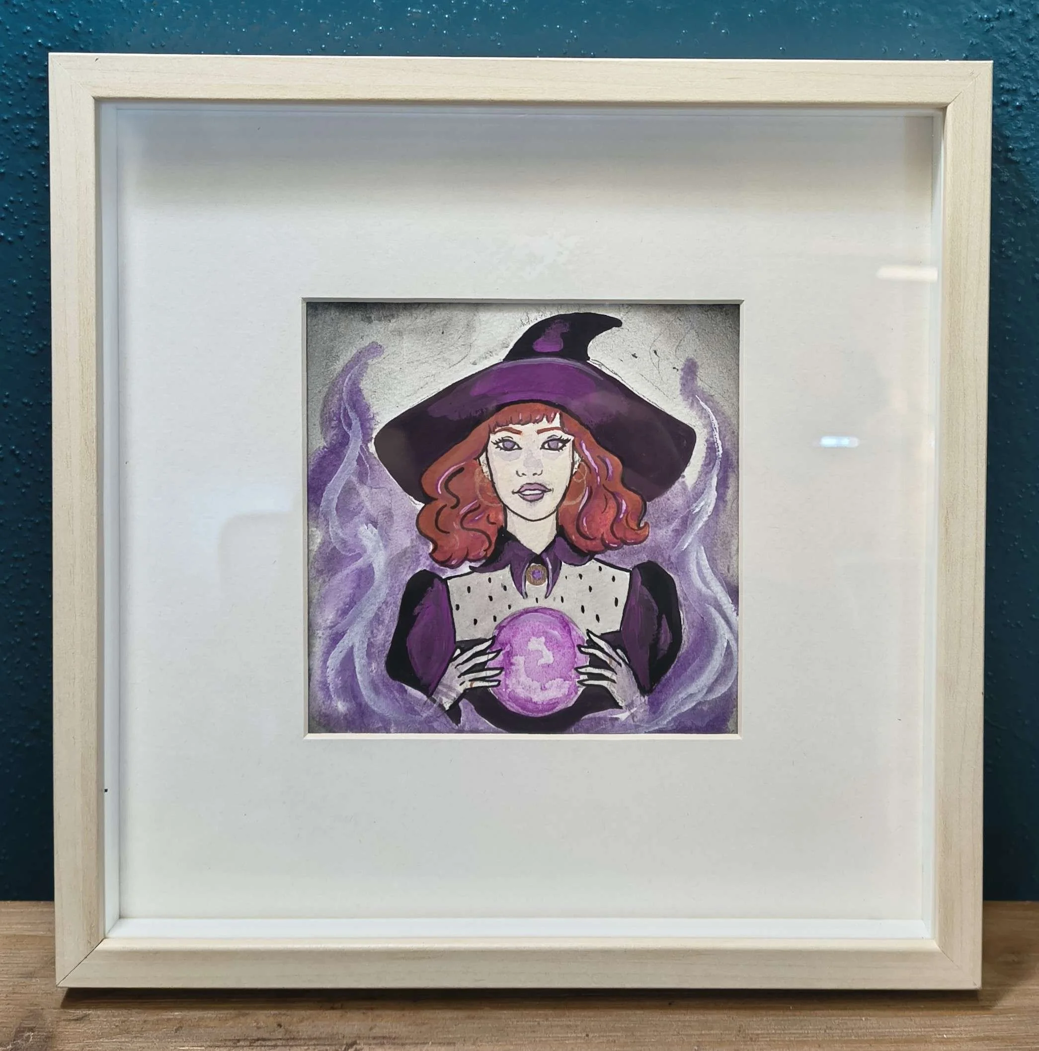 "Witch's Orb" by Mattea Valdovinas - 10" x 10" Framed Original