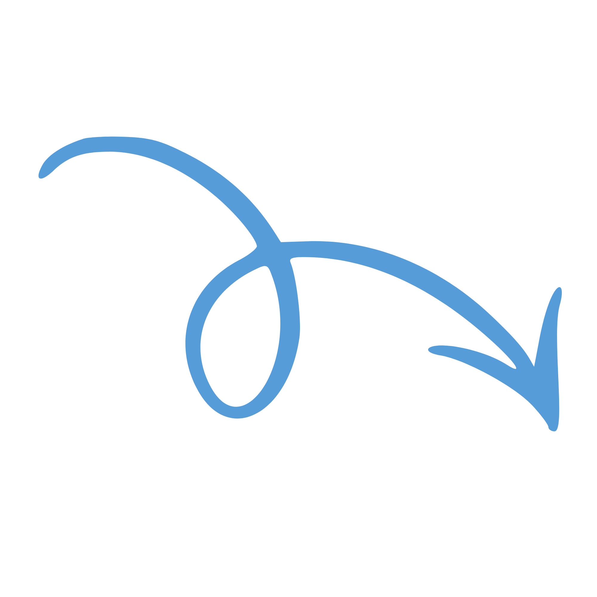 A blue arrow.