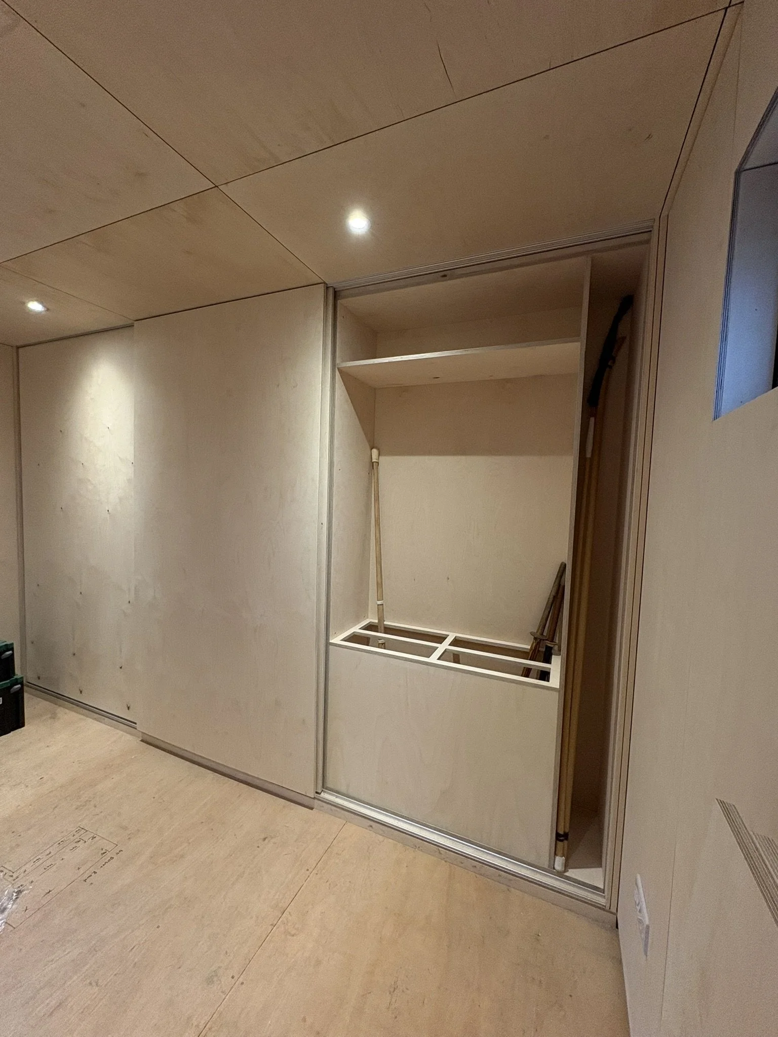 Ply lined Dojo and bespoke sliding door units for Gi's and Katanas
