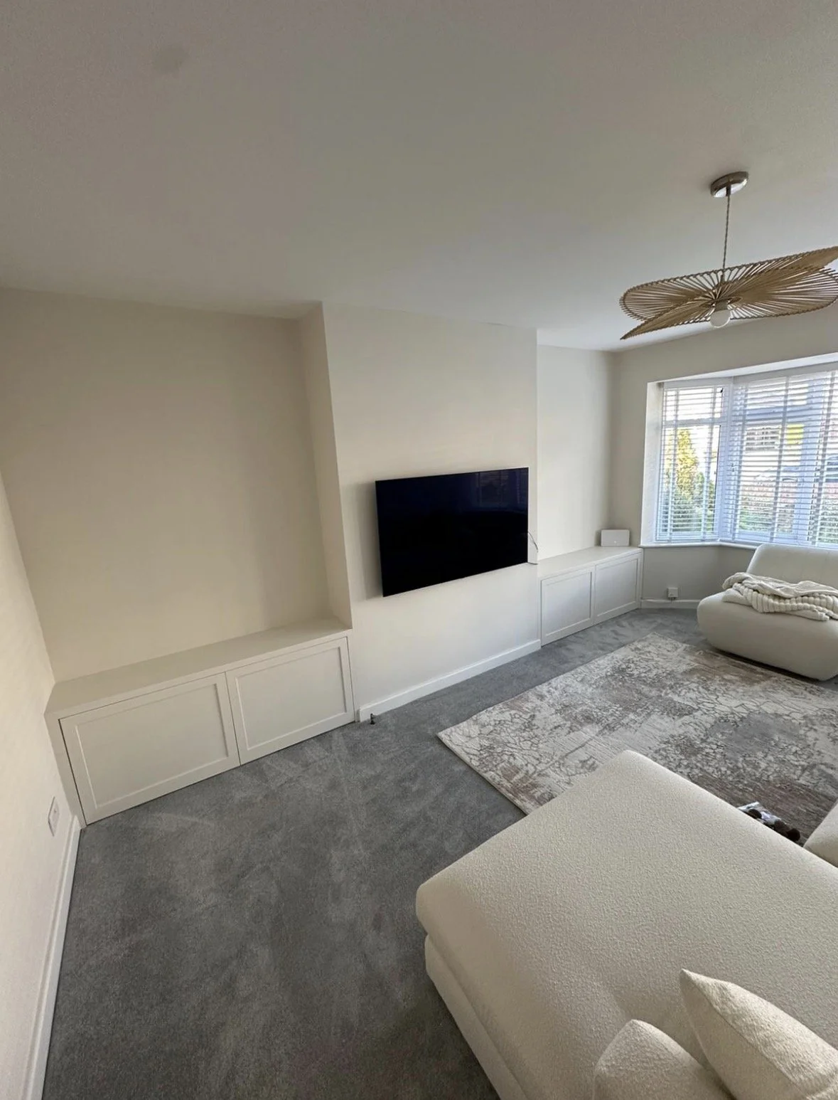 Simple shaker style alcove units.