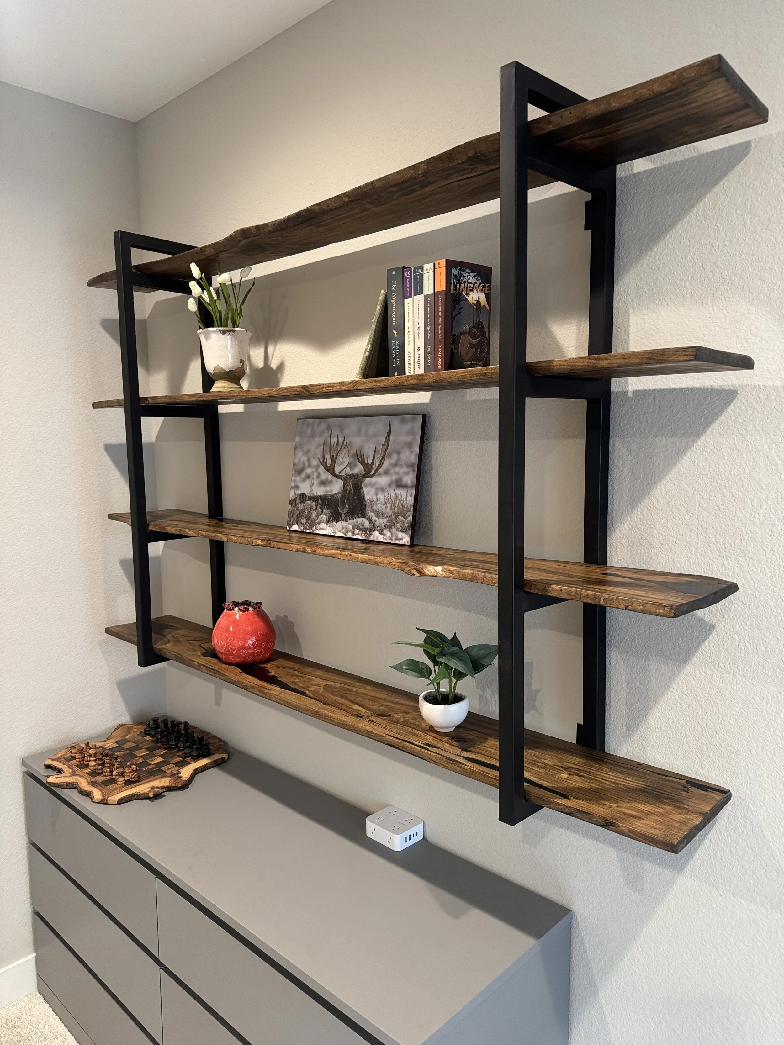 Cottonwood Shelves with Metal Supports