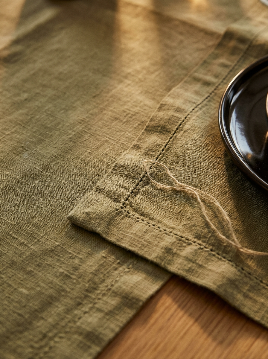 Olive Linen Tablecloth