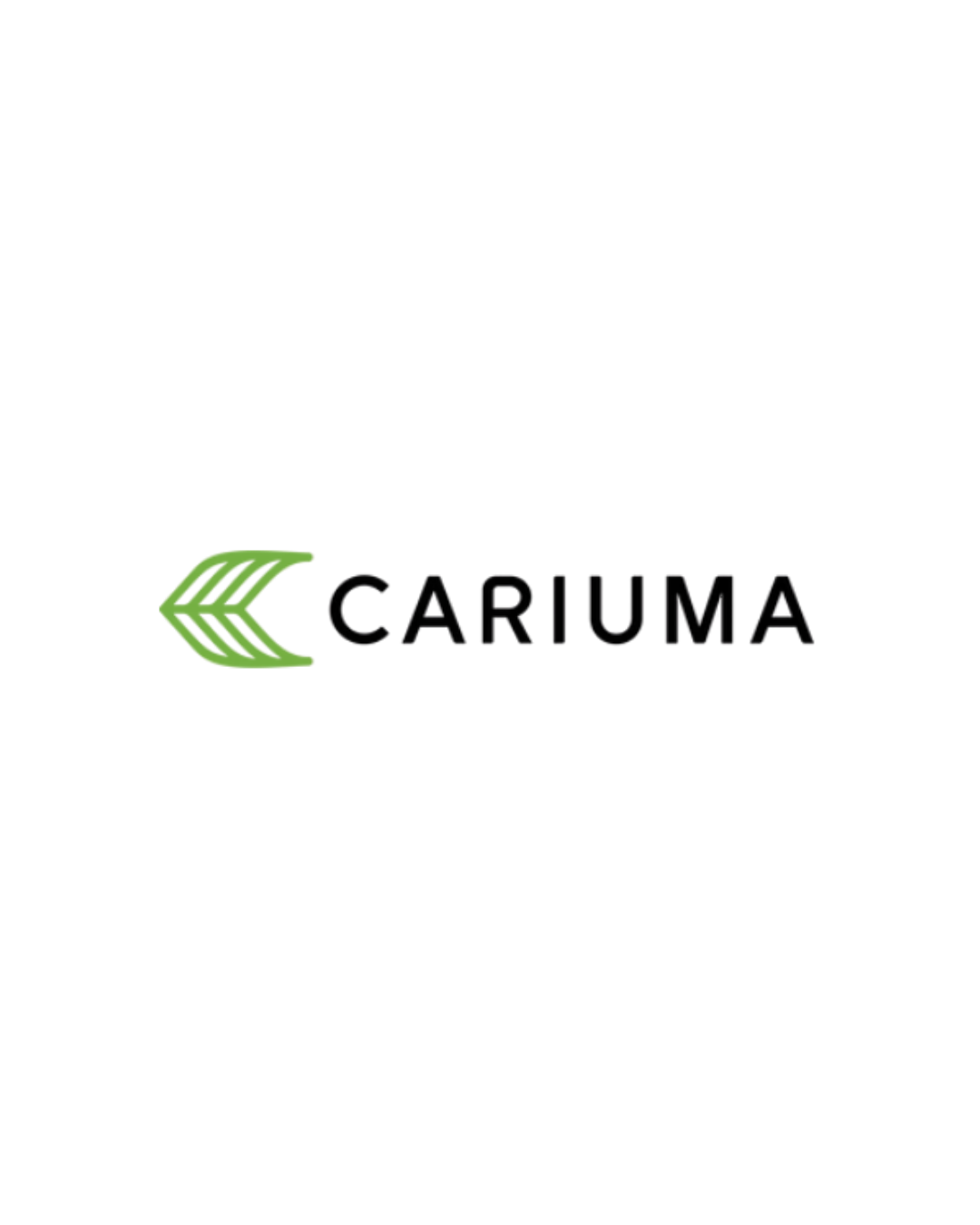 Logo with a green arrow pointing left and the word 'CARIUM' in black, with a yellow line extending from the right of the arrow.