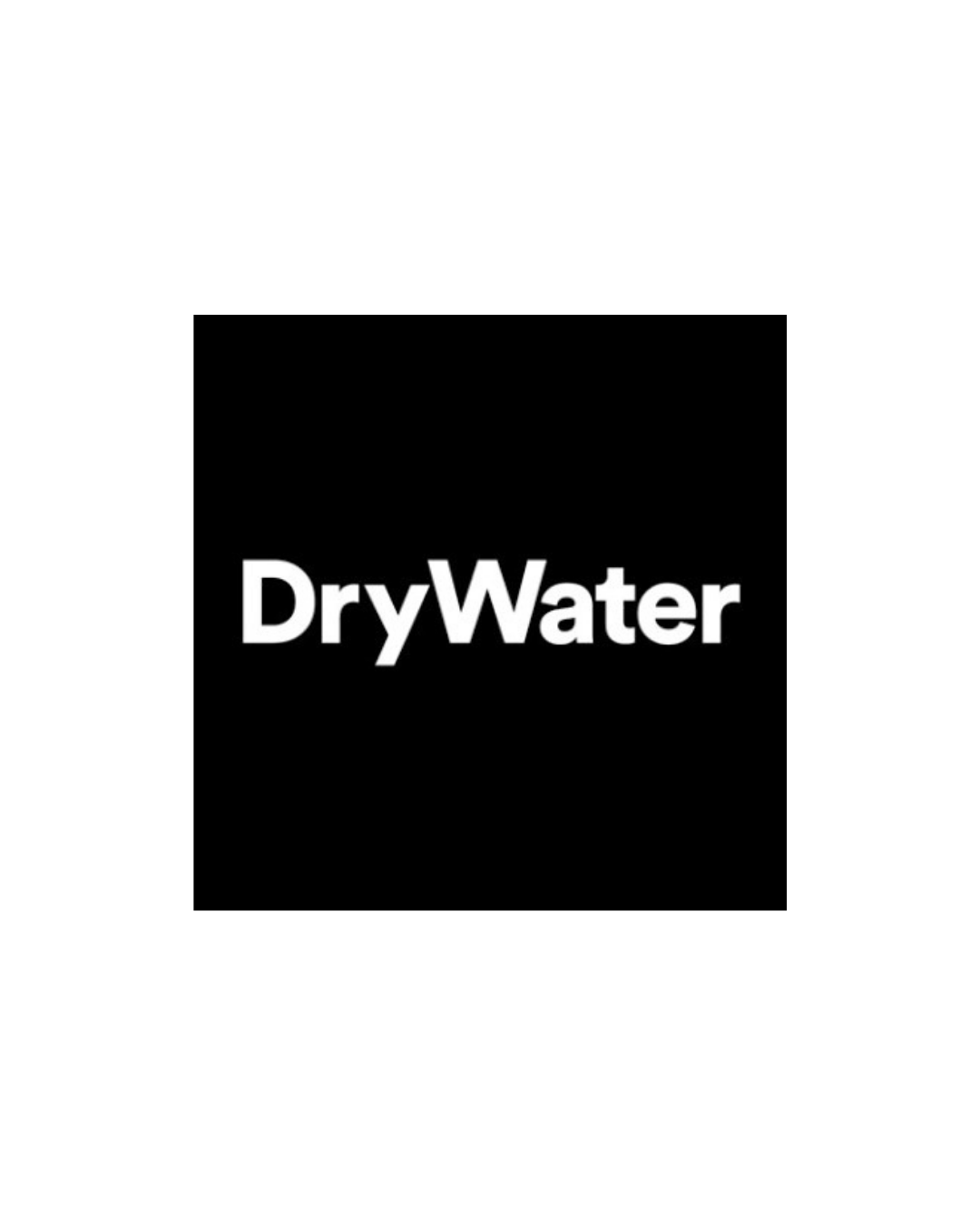 Black background with the words 'Dry Water' in bold white font centered in the image.