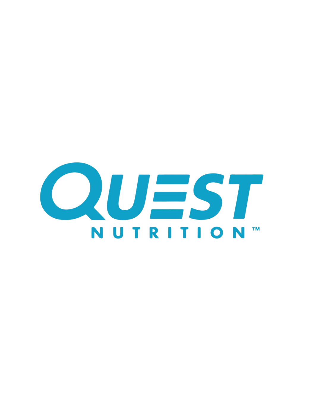 Quest Nutrition logo with black background and blue text