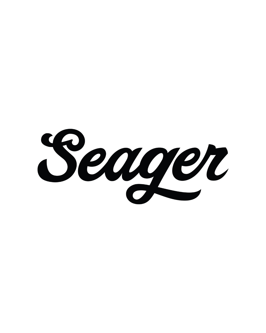 Black and white silhouette of a person with a suitcase, a city skyline, and the word 'Searcher' in stylized cursive font.