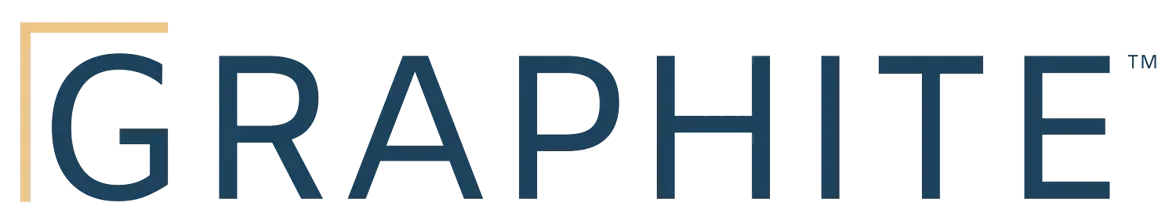 Logo for a company named Graphite with black text and a gold accent