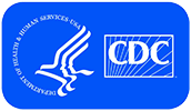 CDC logo featuring a stylized flame and a circle of text.