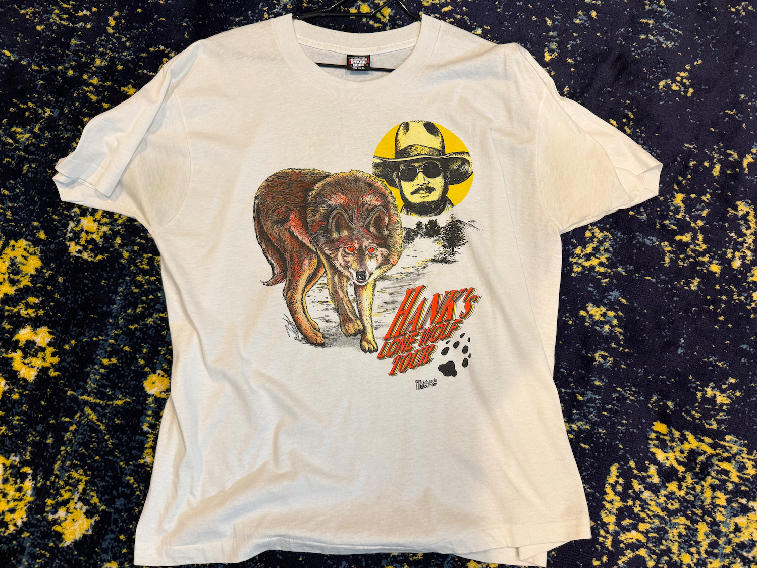 Hank Williams "Lone Wolf Tour 1990" Fan Club T-Shirt (Size XL)