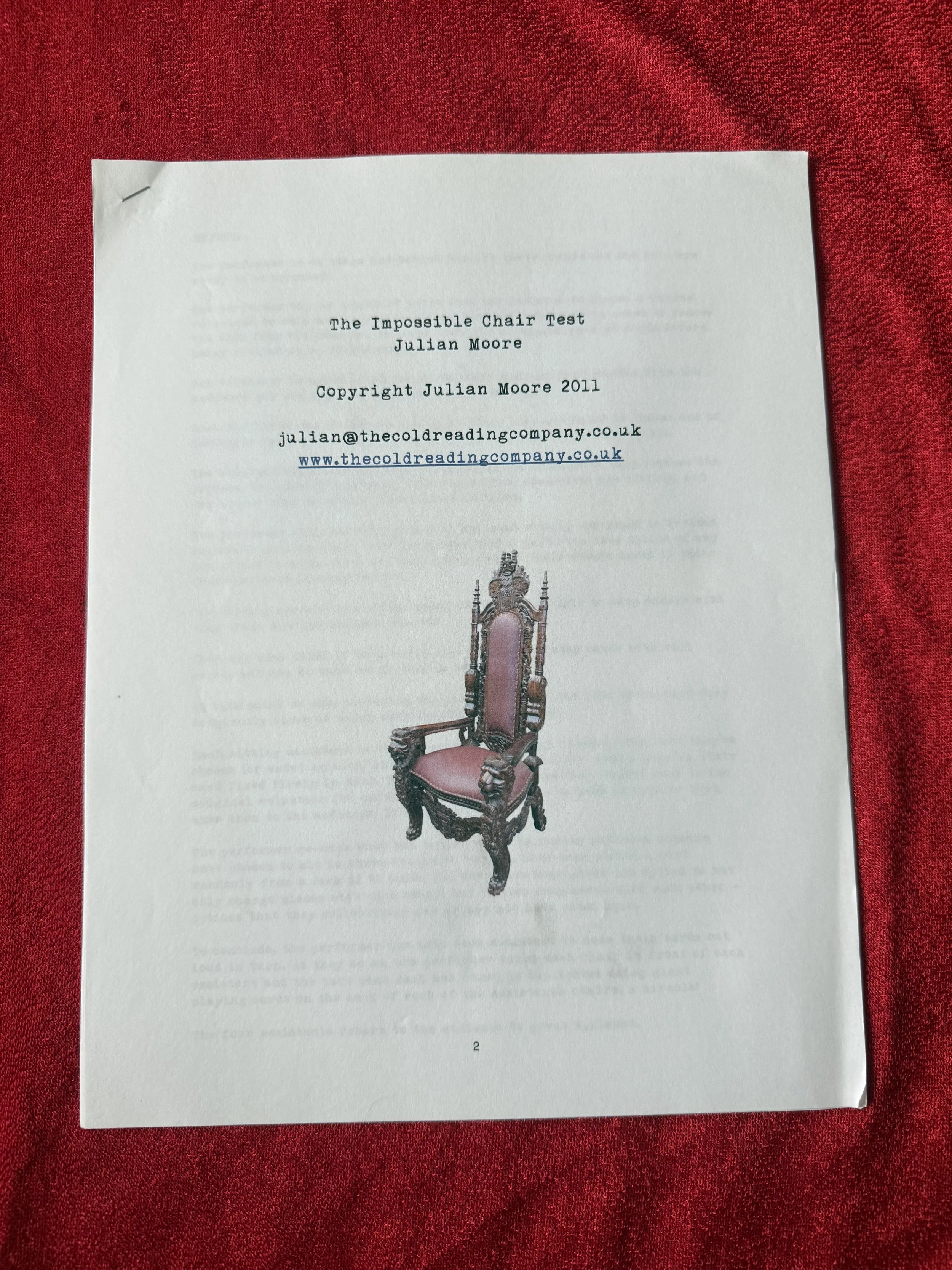 The Impossible Chair Test by Julian Moore