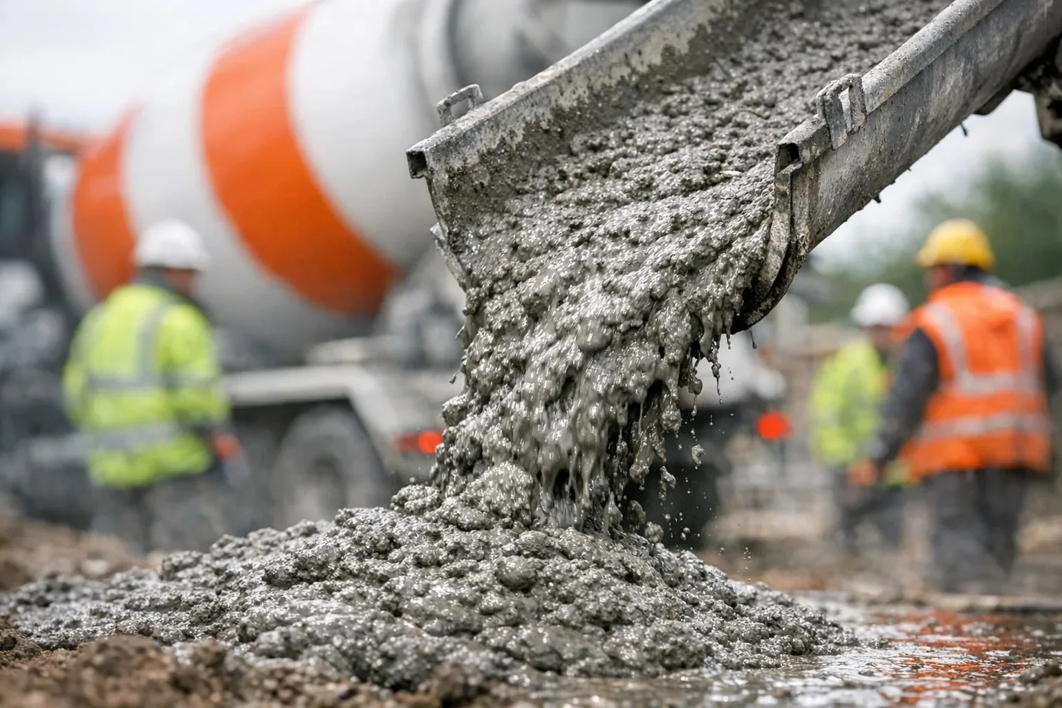 concrete being poured
