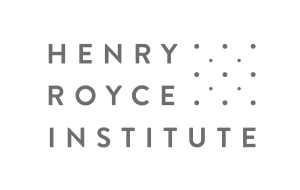 Text reading 'Henry Royce Institute' on a black background
